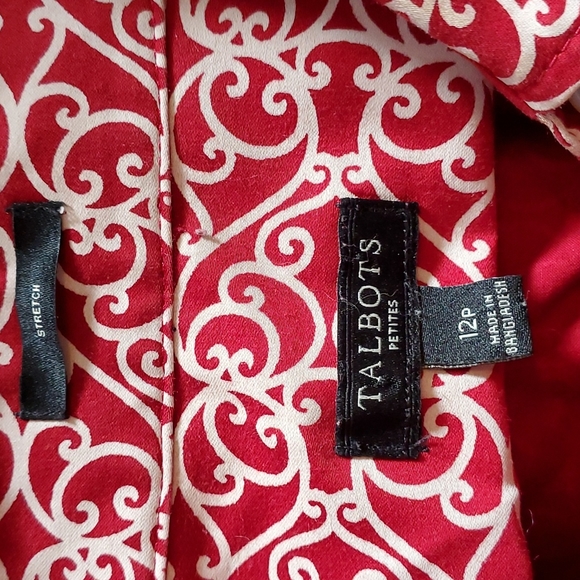 Talbots red and white button down - Picture 7 of 10